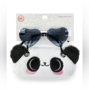 Wonder Nation Black Heart Sunglasses with Panda Case!